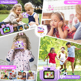 Upgrade Kids Camera for Boys Girls, Toddler Digital Selfie Camera with Cute Protective Cover and 32G SD Card, Christmas Birthday Gifts Toys for 3 4 5 6 7 8 9 10 11 12 Years Old Little Girls and Boys