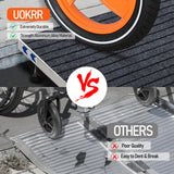 UOKRR Aluminum Threshold Ramp for Wheelchairs, 3.4-6.1" Rise Door Ramps for Doorways, 36" Portable Self Supporting Entry Handicap Ramp for Uneven Surfaces with a Non-Slip Thick Door Mat