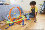 Hot Wheels Toy Car Track Set, Action Loop Cyclone Challenge Playset & 1:64 Scale Vehicle, 2 Ways to Play, Easy Storage