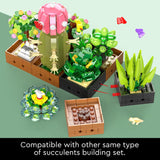 Under the Baubles Flower Botanical Bonsai Building Set, Succulent Building Toys - 9 Pack, for Home Decor, Valentine's Day, Mother's Day, Christmas for Adults and Kids - 913pcs