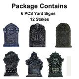 Halloween Tombstone Decorations Gravestone Decor for Graveyard Headstone Yard Signs Outdoor Lawn Yard Garden Decorations Halloween Yard Stakes - 6PCS