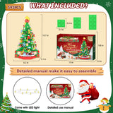 Advent Calendar 2024 Christmas Tree Building Set, 24 Boxes 593 Pieces Christmas Countdown Calendar Building Blocks with Warm Light, Advent Calendars for Adults Teens Kids