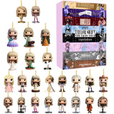 WJDSZBD Kids Advent Calendar 2024 Christmas Vacation Advent Calendar 2024,Music Lover Christmas Countdown Calendar Contains 24 Fans Gifts,Christmas Tree Keychain Hanging Ornaments Decorations