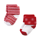 Hudson Baby Unisex Baby Cotton Rich Newborn and Terry Socks, 12 Days of Christmas, 6-12 Months