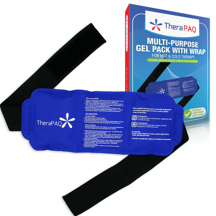 TheraPAQ Reusable Ice Pack - 14x6 Hot/Cold Gel for Shoulder, Knee, Back, Ankle Relief