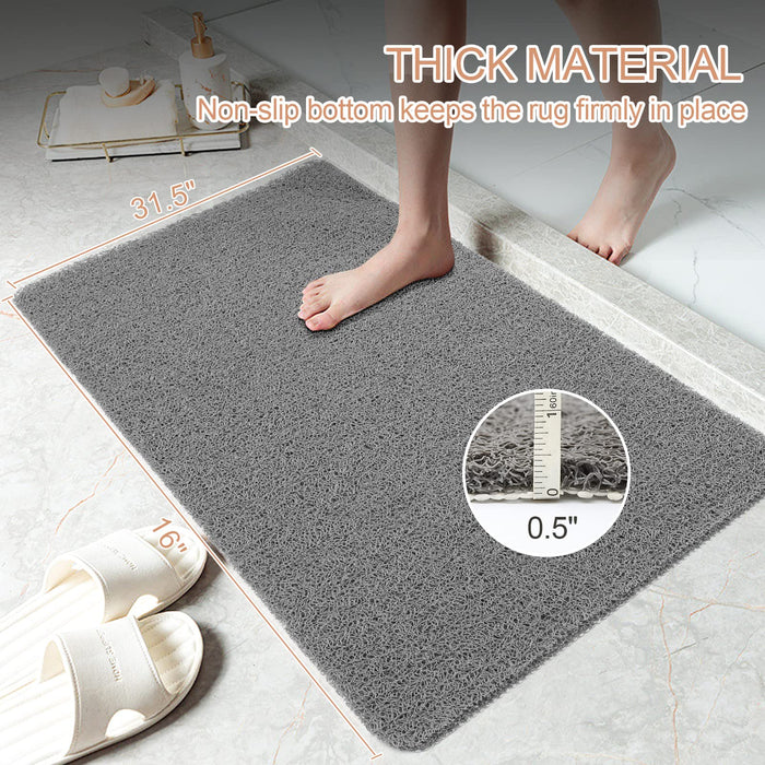 joyhalo Shower Mats for Showers Anti Slip for Elderly, 17'' x 30'' Non Slip Bath Mat for Inside Shower, Bath Tub Mats for Bathroom Non Slip for Shower, PVC Loofah Bathroom Mats, Grey