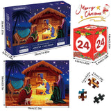 Christmas Advent Calendar 2024 Nativity Jigsaw Puzzles 1000 Pieces for Adults, 24 Days Christmas Countdown Calendar for Women Men, Christmas Countdown Advent Story Puzzles Holiday Family Game Gift