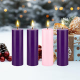 Mega Candles 4 pcs Unscented Christmas Advent Round Pillar Candle, Hand Poured Premium Wax Candles 2 Inch x 6 Inch, Holidays, Church, Decorations, Devotional, Celebration, Party & More