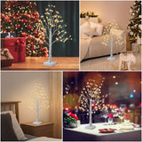 144 LED Artificial Tree Lamp with Timer, DIY Birch Tree with LED Lights, Lighted up Tree Lamp USB/Battery Powered, Fairy Light Spirit Tree for Table Home Wedding Bedroom Christmas (Warm White)