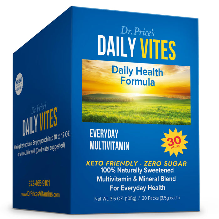 Dr. Price's Vitamins Multivitamin for Women and Men - Supplement Powder Packs - 30 Packets - B Complex Vitamin Supplement - Daily Vites - Minerals for Water - No Sugar, Non GMO, Gluten Free Drink Mix