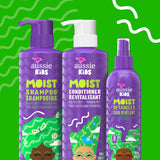 Aussie Kids Moist Detangler Spray, Sulfate & Paraben Free, Moisturizing & Tangle-Free Hair Care for Kids, Cruelty-Free, 8 Fl Oz Each, 3 Pack