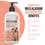 Wild Alaskan Salmon Oil for Dogs Skin and Coat (16oz) - Omega 3 Liquid Fish Oil Supplement for Dog Allergy Relief - Supports Hip and Joint, Itchy Skin Relief & Shedding - Dog Skin and Coat Supplement