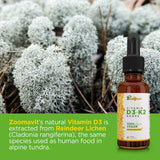Zoomavit Vegan Liquid Drops Vitamin D3 K2 (MK7) - 100% Plant Based Liquid Vitamin D Enhanced with Coconut Oil for Max Absorption - 1 Serving = 1000 IU VIT D3 and 200 mcg VIT K2