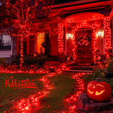 JMEXSUSS 2 Pack Red Solar Halloween Lights, Total 400 LED 151FT Red Solar Lights Outdoor Waterproof, 8 Modes Solar Christmas Lights for Outside Yard Patio Garden Christmas Tree Halloween Decorations