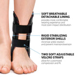 ORTONYX Ankle Stabilizer Brace Stabilizing Stirrup Splint - One Size Fits Most - Black