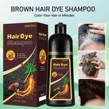 Instant Light Brown Hair Dye Shampoo 3 in 1, Herbal Hair Color Shampoo for Women Men, 16.90 Fl Oz Color Shampoo Hair Dye, Lasting Brown Hair Shampoo - Brown Hair Dye Shampoo (Light Brown)