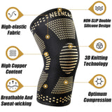 NEENCA Copper Knee Braces for Knee Pain Relief - 2 Pack Copper Knee Sleeves Set, Knee Compression Sleeves with Copper Ions Infused Fiber for Sports, Workout, Arthritis, Meniscus Tear- FSA/HSA Eligible