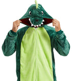 QUCH Adult Onesie Costume-Unisex Animal Onesies for Adults Hallowee Costume, Halloween Onesie Adult Onesie Pajamas for Women Dinosaur XL