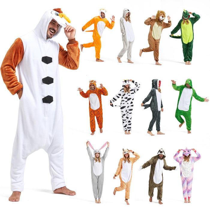 SISKIN Animal Onesie Adult - Halloween Costumes for Women Men Couples Halloween Pajamas Cosplay Animal Onesies L