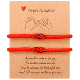 Tibetan Handmade Lucky Bracelet - Friend Love Family Couple Bracelet- Lucky Woven Red String Thread For Protection-Valentine Christmas Gift Idea (Red+Red(2pcs))