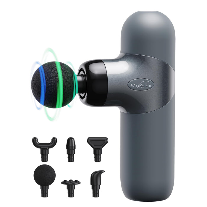 Mini Massage Gun Deep Tissue,Portable Percussion Muscle Massager for Whole Body Back Pain Relief,Electric Handheld Sport Massager with 6 Massage Heads 4 Speed,Best Gift for Him/Her/Mother/Father