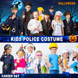 BEIKEETOO Halloween Police Costume for kids, Exquisite Police Officer Costume for Kids Costumes for Boys Girls, Dress Up Police Uniform Cop Costume Role Play Outfits for Gift Birthday Career Day