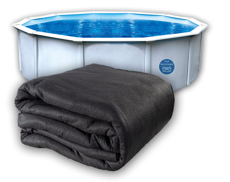 Liner Life LL24R Liner Pad 24' Round, Strong Durable Puncture Resistant Floor Mat Made of Commercial Grade Geotextile Material, Protects The Bottom of The Aboveground Pool, Black