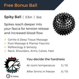 Plyopic Deep Tissue Massage Ball Set – Set of 4: Lacrosse, Spiky, Peanut and 5” Foam Roller Massager Balls | for Muscle Massage, Mobility, Trigger Points and Myofascial Release