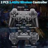 Upgrade Wireless Retro Game Console Stick, ZeroStory Retro Video Game Console Stick Built in 20000+ Games with 15 Emulators, 4K HDMI Output with 2 2.4G Wireless Controllers (Memory Card 128 GB)