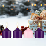 Mega Candles 4 pcs Unscented Christmas Advent Dome Top Pillar Candles, Hand Poured Wax Candles 3 Inch x 3 Inch, Holidays, Church, Decorations, Devotional, Celebration, Party & More