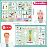 6 Pcs Communication Board for Nonverbal Adults Aphasia Communication Board Colorful Picture Symbol Communication Cards for Stroke Patients Children (Green)