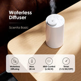 Airversa Waterless Diffuser for Essential Oil Nebulizer Battery Operated Mini Scent Air Machine Aromatherapy Atomizing Diffuser 1/2/3H/Time Off 3 Mist Level for Home Cars Office (AN6 White)