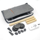 Goodtar Massage Stones Set with Warmer Kit Hot Rocks Bamboo for Massage Hot Stones Massage Warmer Kit with Temperature Control and Carry Bag for Home Use (11 Stones and 3 Sticks)