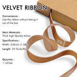 Copper Velvet Ribbon 5/8'' 25 Yards for Christmas Tree, Gift Wrapping, Flower Bouquet, Wreath Decorations, Bow Making