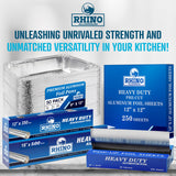 Rhino Aluminum Foil Heavy Duty - 18 x 525 sf, 25 Microns Thick (Pack of 2) Foil Aluminum Roll - Commercial Grade & Extra Thick, Strong Enough for Food Service Industry