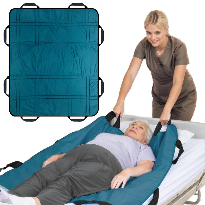 NurtureCare Upgrade 3-Layer Comfort Positioning Bed Pad, 48" x 40", with Reinforced Handles Washable Waterproof Transfer Board for Turning, Inconvenience Care Transfer Sheet (Ocean Teal)