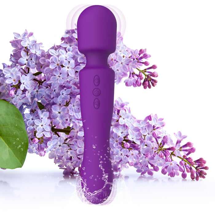 Fuirre New Cordless Double-Ended Available Electric Back Relaxation Tool Handheld Portable Wireless Travel Home Office Work Sports Silicone Use to Relieve Deep Tissue Muscle Pain and Fatigue,Purple