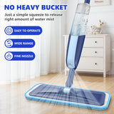 Microfiber Wet Spray Mops for Hardwood Floor Cleaning, Dry Wet Dust Wood Floor Mop with 4 Reusable Washable Mop Pads Refills Fit for Swiffer Power Mop, Flat Floor Mop for Laminate Ceramic Vinyl Tile