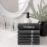 Arkwright Makeup Remover Wash Cloth - (Pack of 6) 100% Cotton Soft Quick Dry Fingertip Face Towel Washcloths for Hand and Make Up, 13 x 13 in, Grey