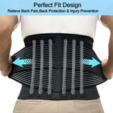 Back Brace for Men and Women Lower Back, Lumbar Support Belt Relieve Lower Back Pain with 8 Reinforce Bones,Scoliosis, Sciatica,Herniated Disc,Back Brace for Lifting at Work&Workout Sports 03 Black L