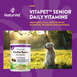 NaturVet VitaPet Senior Daily Vitamin Dog Supplements Plus Glucosamine – Includes Full-Spectrum Vitamins, Minerals – Joint Support for Older, Active Dogs – 120 Ct. Soft Chews