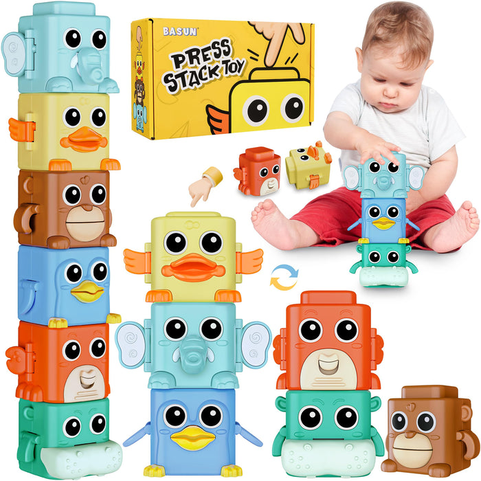 Stacking Toys Set Sensory Animal Stacking Blocks for 18+ Months Toddler Toy