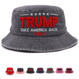 Trump Hat 2024 MAGA Hat Patriotic Bucket Hat for Men Women Donald Trump Take America Back Embroidery Trump Bucket Hat