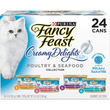 Purina Fancy Feast Wet Cat Food Variety Pack, Creamy Delights Poultry & Seafood Collection - (Pack of 24) 3 oz. Cans