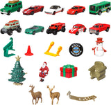 Matchbox Cars Advent Calendar, Mix of 10 Die-Cast 1:64 Scale Toy Cars, Trucks or Buses, 14 Accessories & Playmat (Styles May Vary)