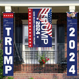 Trump 2024 Flag - 3 x 5 FT Double Sided 3 Ply "God Bless President Trump" Flags with 2024 Hanging Banners Set - Memorial Day Decorations - 4th of July Decorations - Donald Trump Sign for Outdoor Home