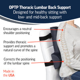 OPTP Thoracic Lumbar Back Support - Full Back and Lumbar Support for Improved Sitting Posture, Upper/Lower Back Support for Chair, and Car Back Cushion for Travel