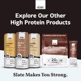 Slate Milk - High Protein Milk Shake - Classic Chocolate - Lactose Free, 20g Protein, 1g Sugar, 100 Calories, 2g Net Carbs, No Added Sugar - Natural, Breakfast Boost, Post Workout - 11 fl oz, 12 Cans