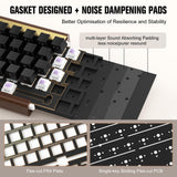 XVX M68 60% Keyboard with Walnut Wooden Case, Gasket-Mounted Retro Gaming Mechanical Keyboard, Pre-lubed POM Switches Creamy Keyboard, Hot Swappable Custom Wired Keyboard, RGB Backlit, Cherry Profile