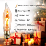 OHLGT Flicker Flame Light Bulb 12 Packs for Hallowwen Christmas Decorative 3 Watt, 120V, E12 Flame Candelabra Light Bulbs